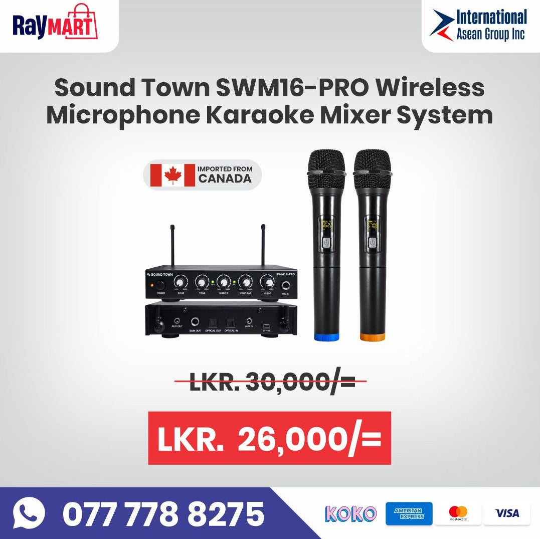 Sound Town SWM16-PRO Wireless Microphone Karaoke Mixer System