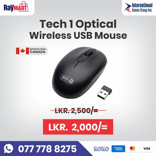 Tech 1 Optical Wireless USB Mouse
