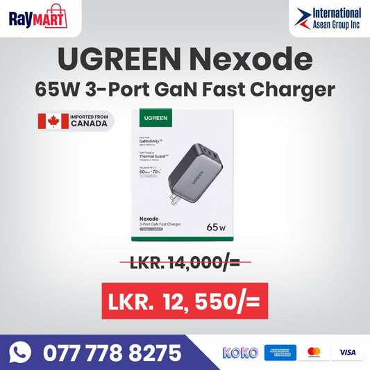 UGREEN Nexode 65W 3-Port GaN Fast Charger