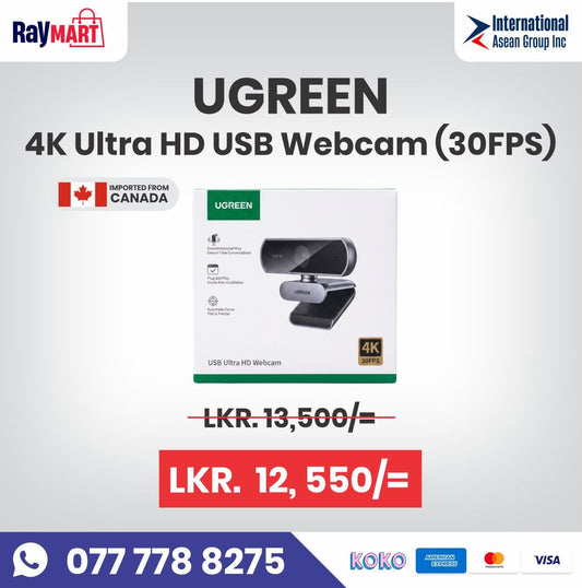 UGREEN 4K Ultra HD USB Webcam (30FPS)